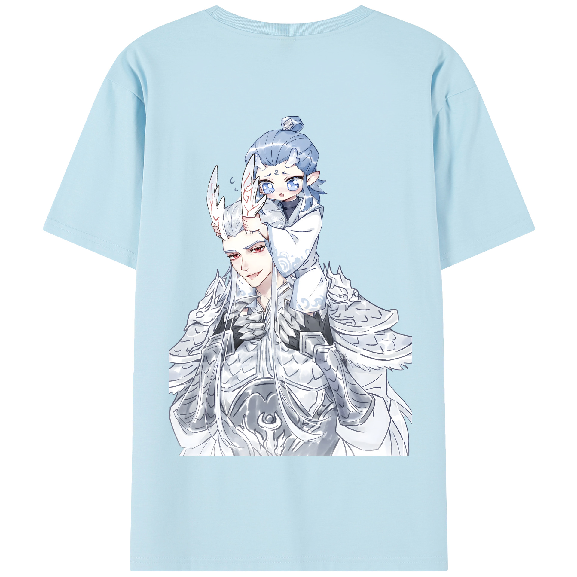 （画像用） Ne Zha 2 ナタ 魔童の大暴れ 綿100％半袖Tシャツ（背面プリント）